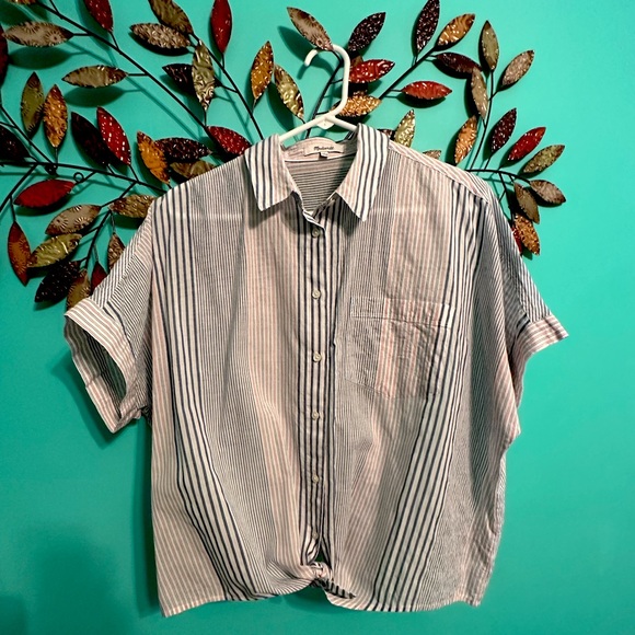 Madewell Tops - Madewell Pink/Blue striped button up